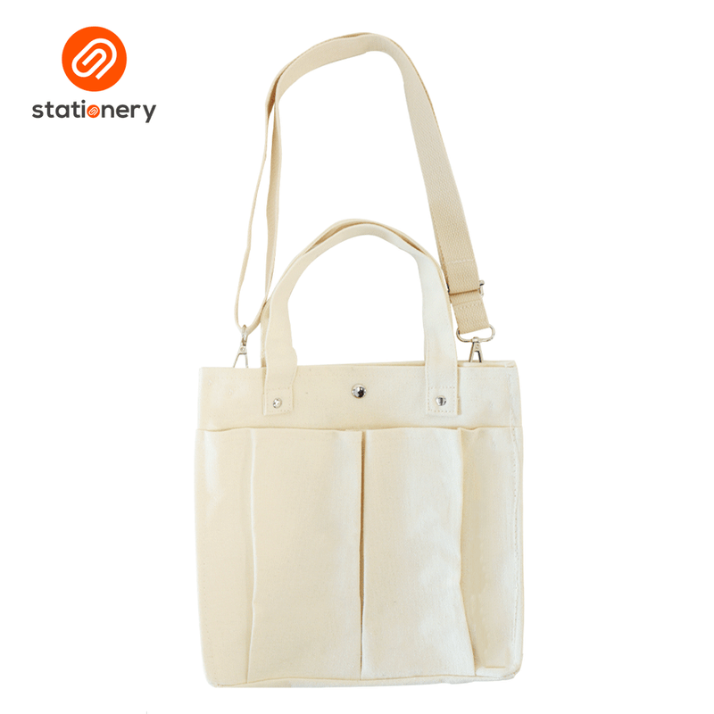 Tote Bag Two Front Pocket with Strap - Small (17x7.5x21cm)-zoom-