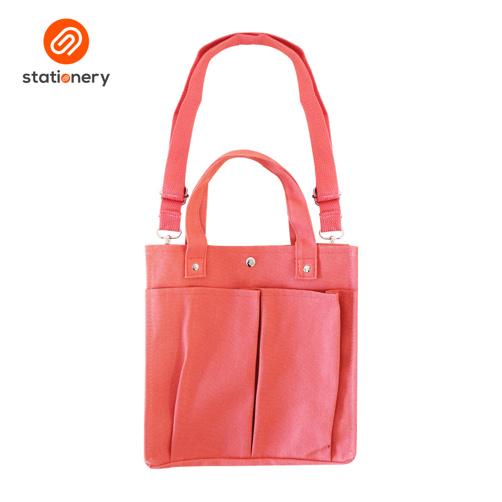Tote Bag Two Front Pocket with Strap - Small (17x7.5x21cm)-zoom-1