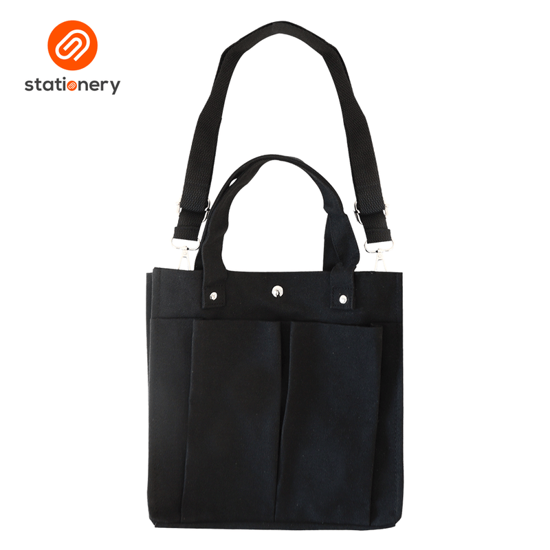 Tote Bag Two Front Pocket with Strap - Medium (25x10x25cm)-zoom-