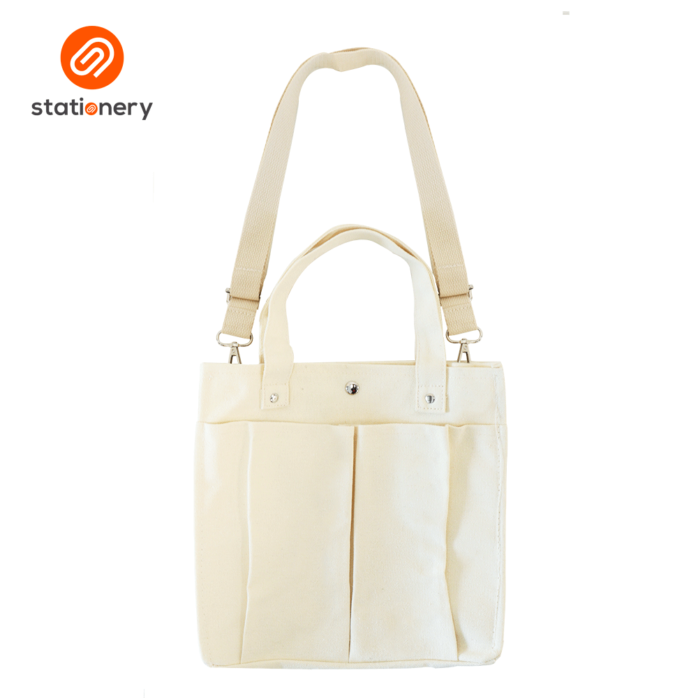 Tote Bag Two Front Pocket with Strap - Medium (25x10x25cm)-zoom-4