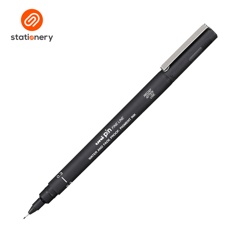 Uni Pin Line Drawing Pen - Black Ink-zoom-