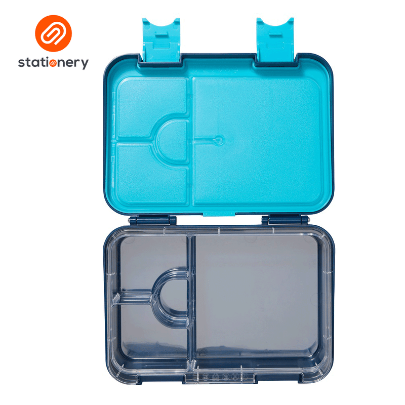 Smiggle Happy Tales Medium Happy Bento Lunchbox - Navy-zoom-