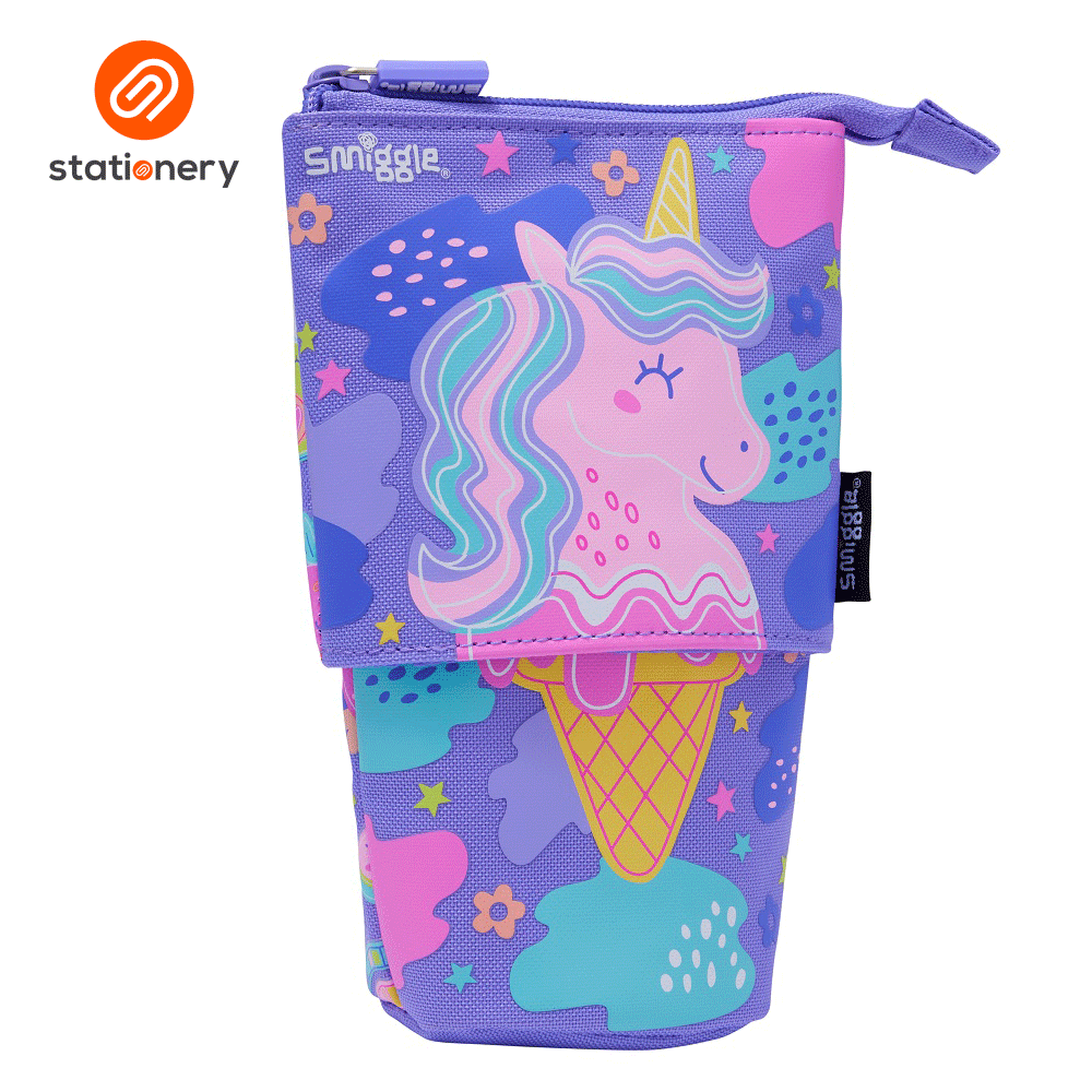 Smiggle Happy Tales Stand N' Slide 2 In 1 Pencil Case - Lilac-1