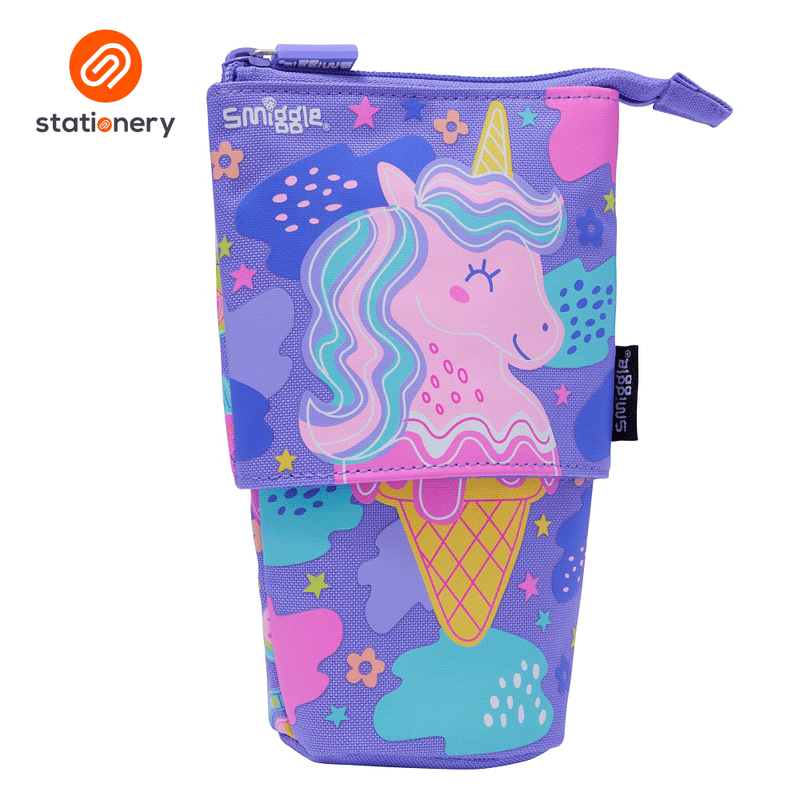 Smiggle Happy Tales Stand N' Slide 2 In 1 Pencil Case - Lilac-zoom-