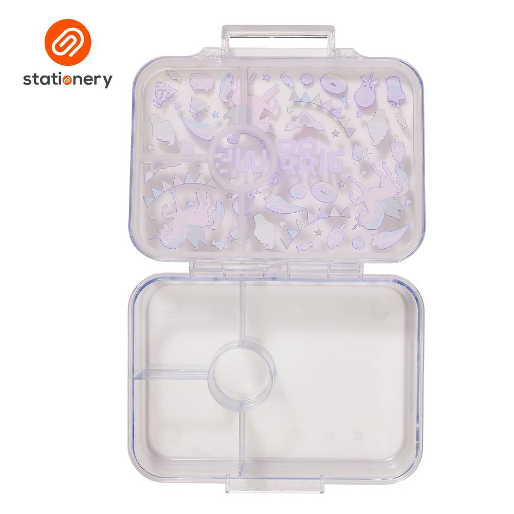 Smiggle Fun Fair Medium See Through Bento Lunchbox - Lilac-zoom-3