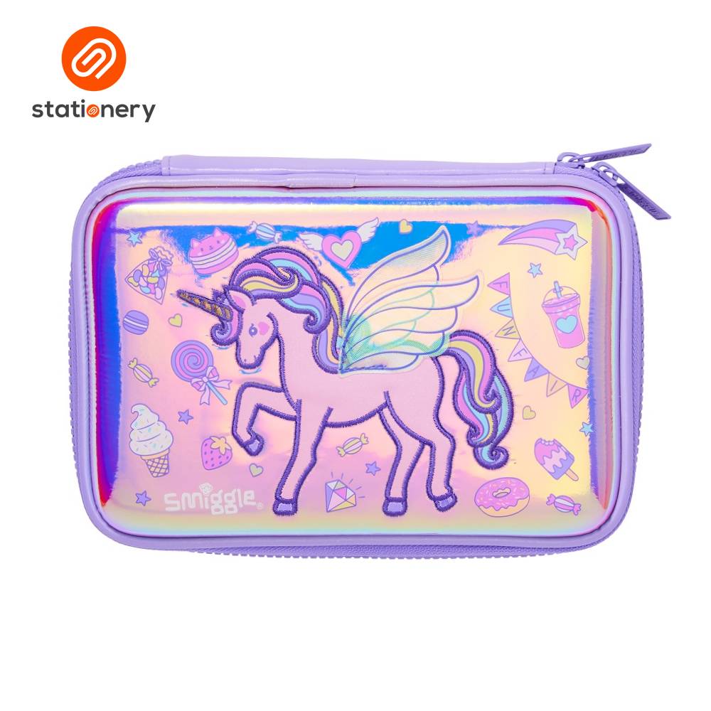 Smiggle Fun Fair Hardtop Pencil Case - Lilac-zoom-1