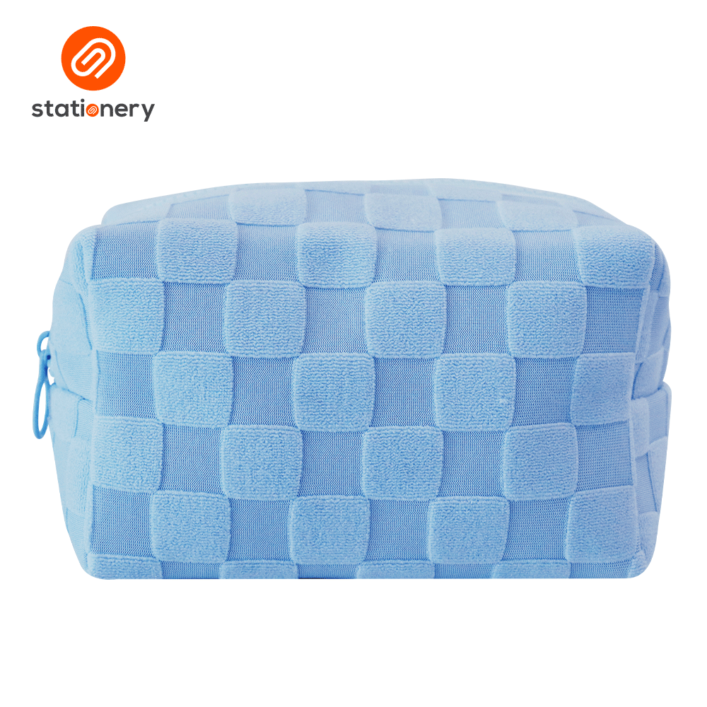 Textured Checks Boxy Pouch-zoom-6