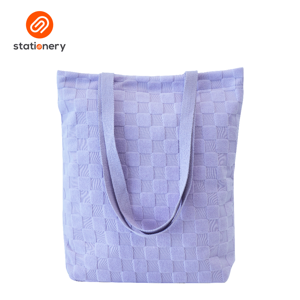 Textured Checks Tote Bag-zoom-6