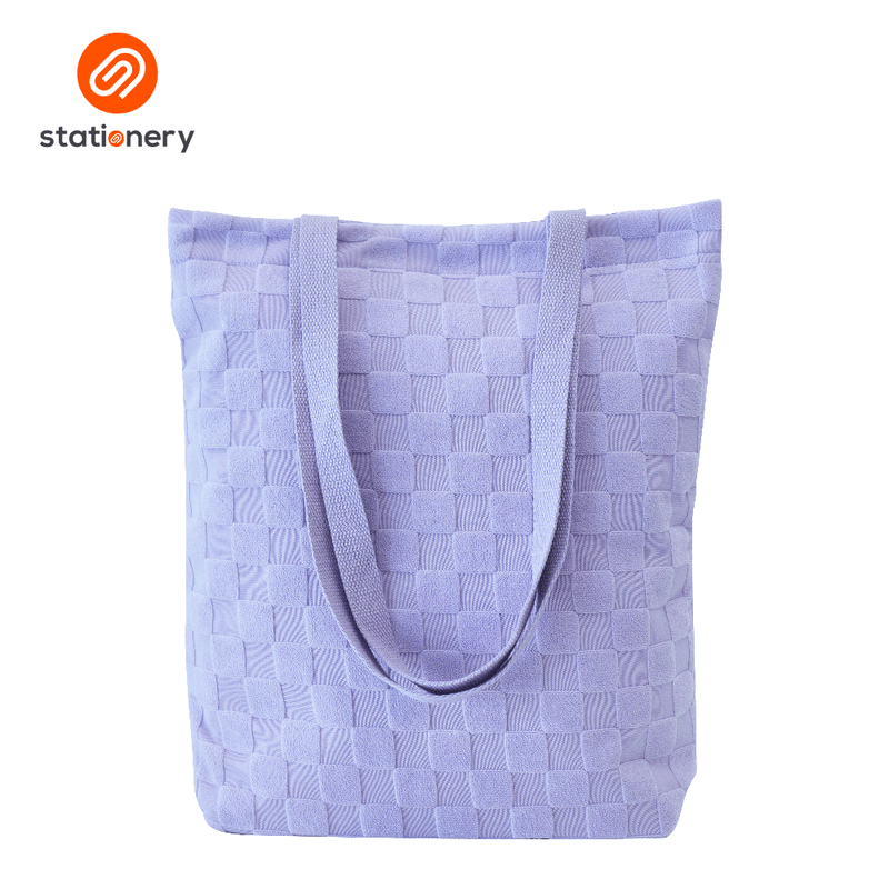 Textured Checks Tote Bag-zoom-