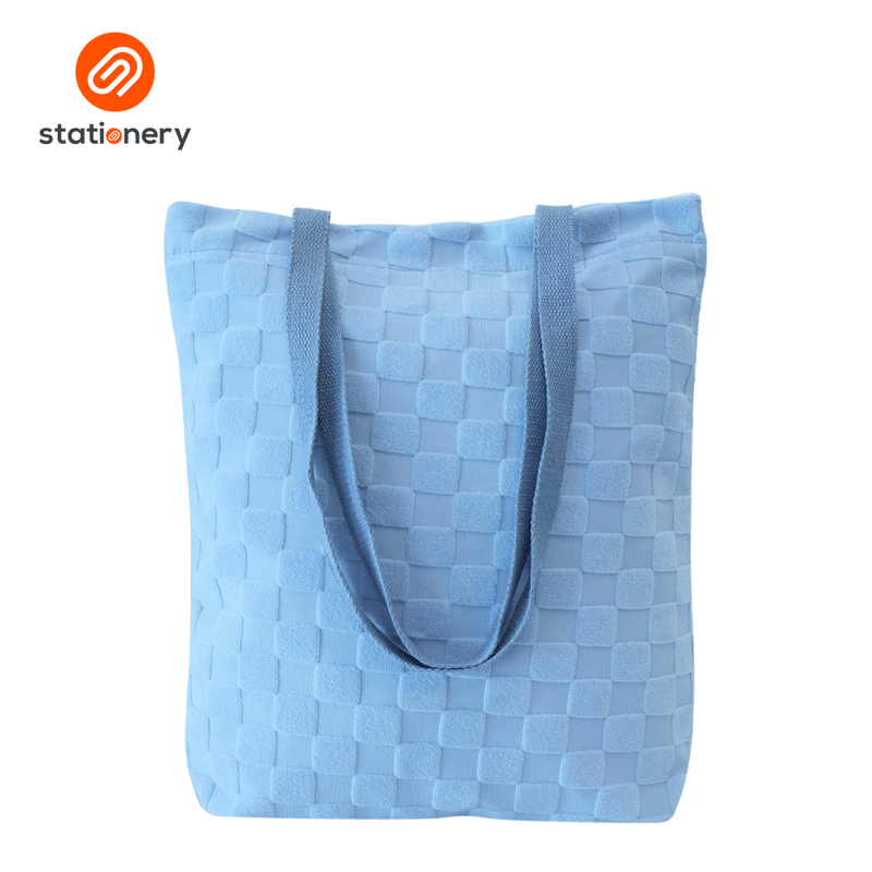 Textured Checks Tote Bag-zoom-