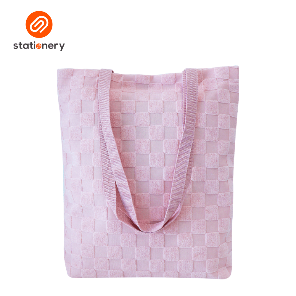 Textured Checks Tote Bag