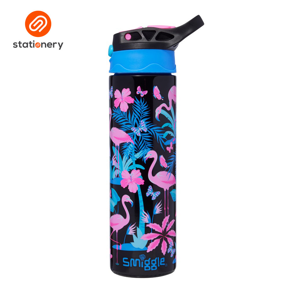 Smiggle All Stars Insulated Stainless Steel Flip Drink Bottle 520ml - Black Mix