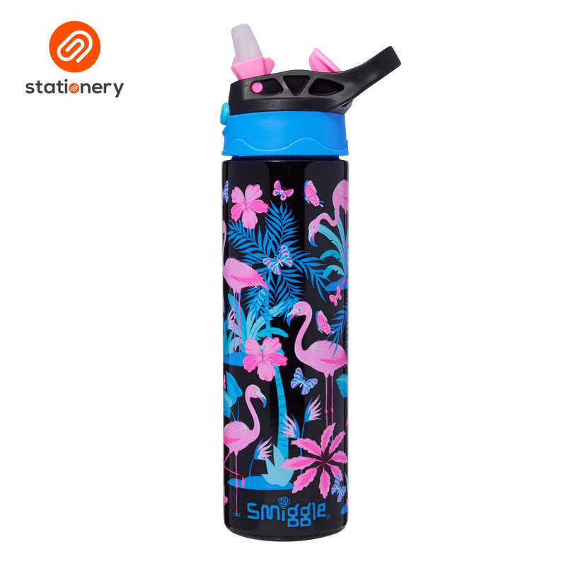 Smiggle All Stars Insulated Stainless Steel Flip Drink Bottle 520ml - Black Mix-zoom-