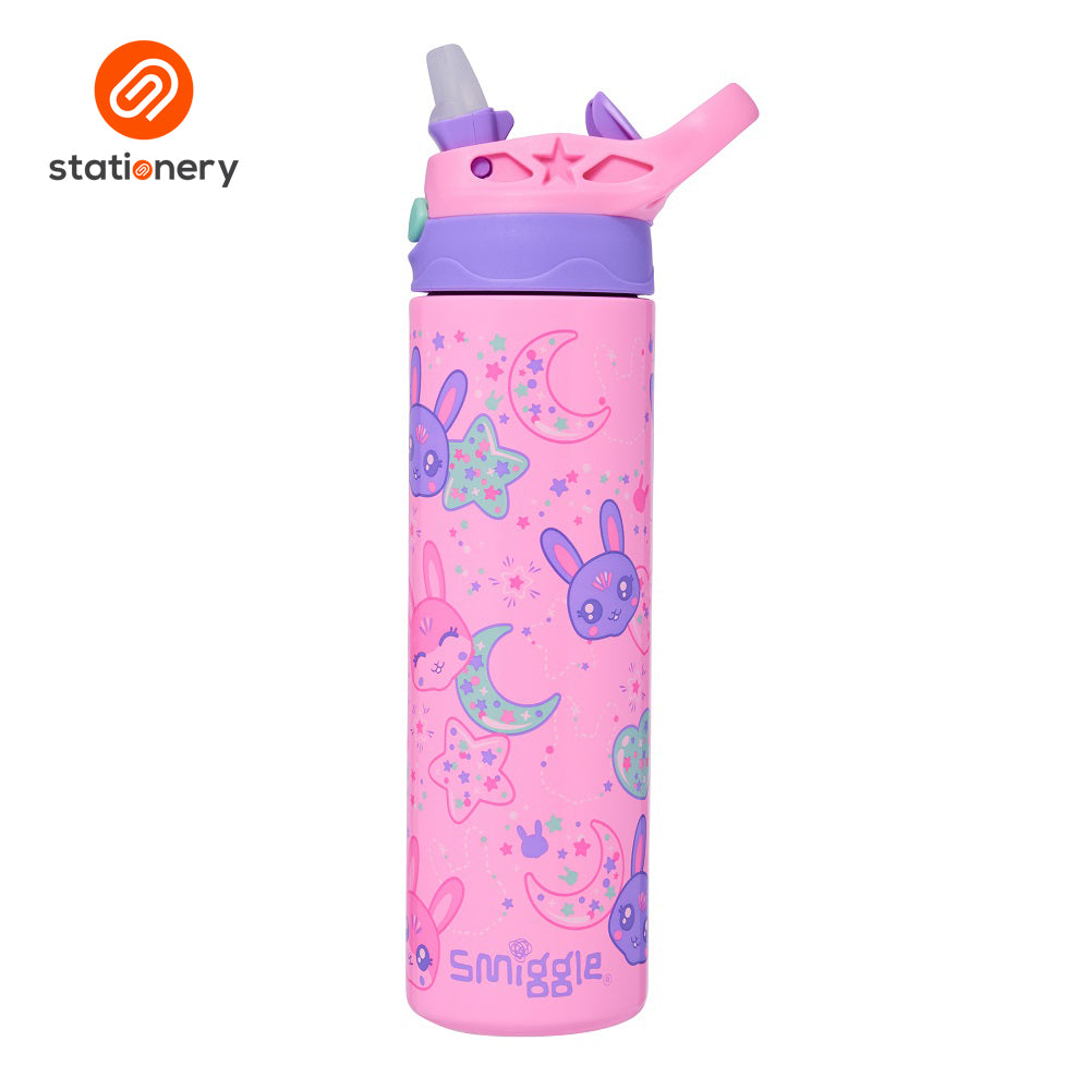 Smiggle All Stars Insulated Stainless Steel Flip Drink Bottle 520ml - Pink-2