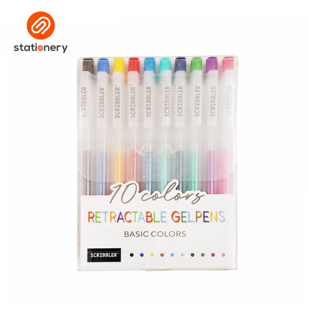 Scribbler Retractable Gel Pens 10 Colors