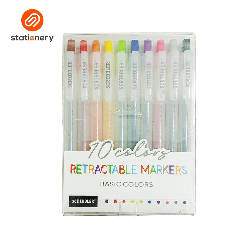 Scribbler Retractable Markers 10 Colors-zoom-1