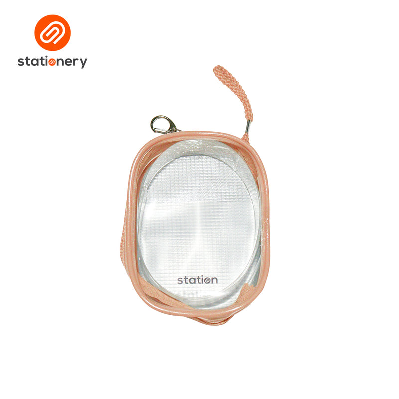 Clear Oblong Mesh Pouch with Colored Piping - 10.5x4x14cm-zoom-