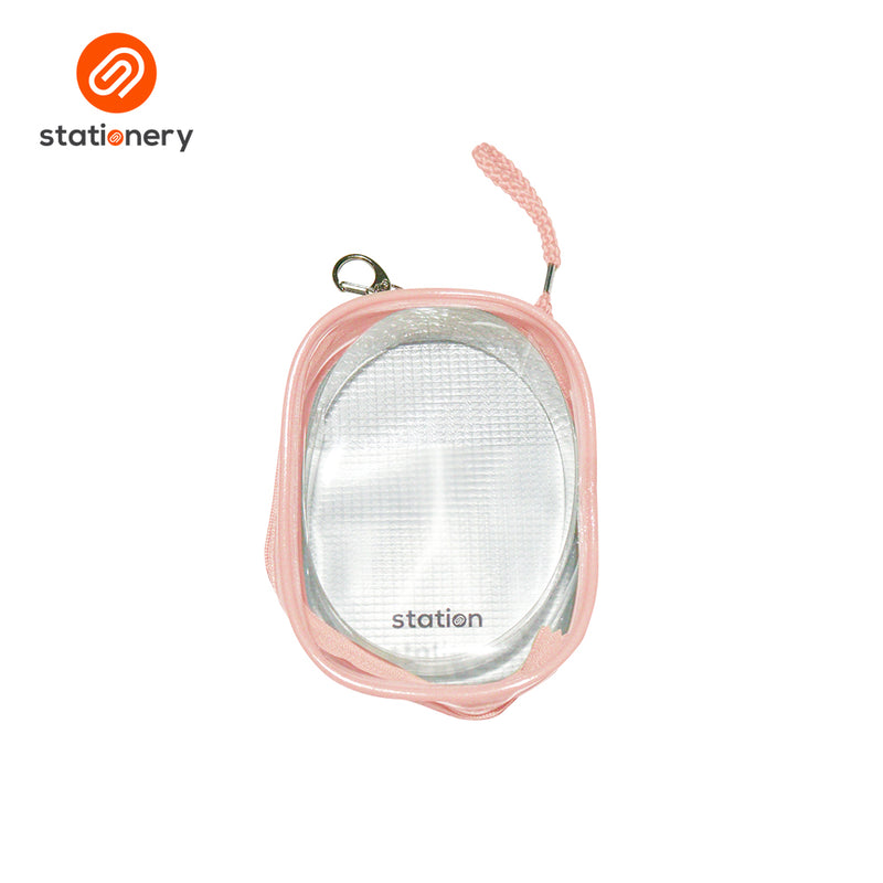 Clear Oblong Mesh Pouch with Colored Piping - 10.5x4x14cm-zoom-