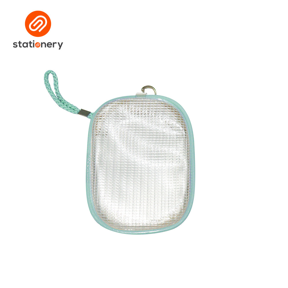 Clear Oblong Mesh Pouch with Colored Piping - 10.5x4x14cm-12