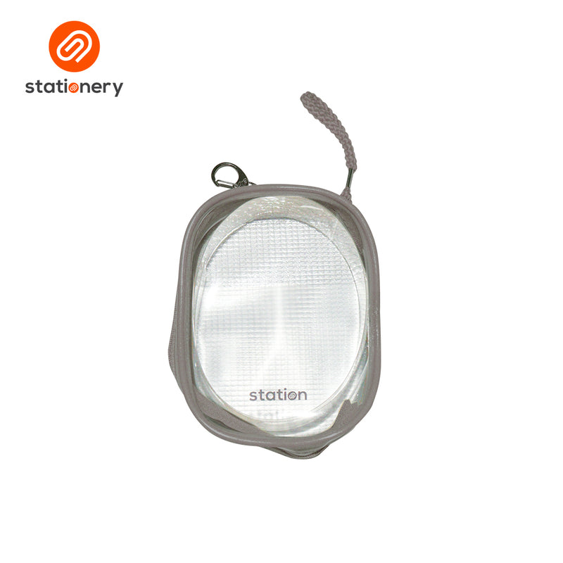 Clear Oblong Mesh Pouch with Colored Piping - 10.5x4x14cm-zoom-