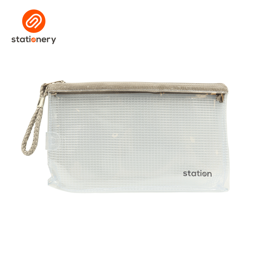 Flat Mesh Pouch with Colored Zipper-zoom-3
