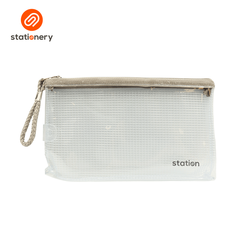 Flat Mesh Pouch with Colored Zipper-zoom-