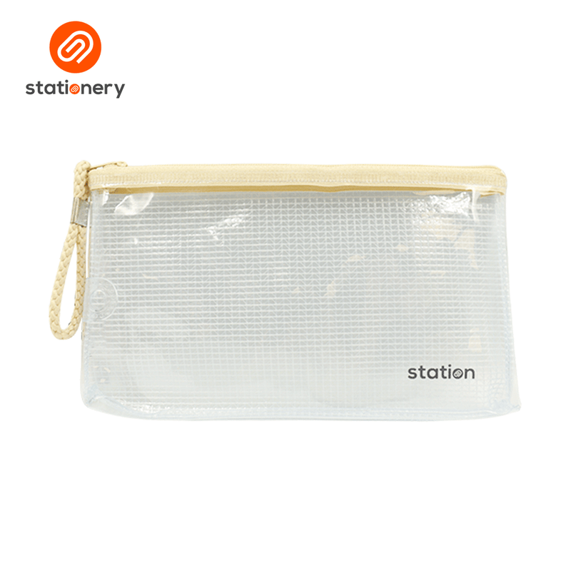 Flat Mesh Pouch with Colored Zipper-zoom-