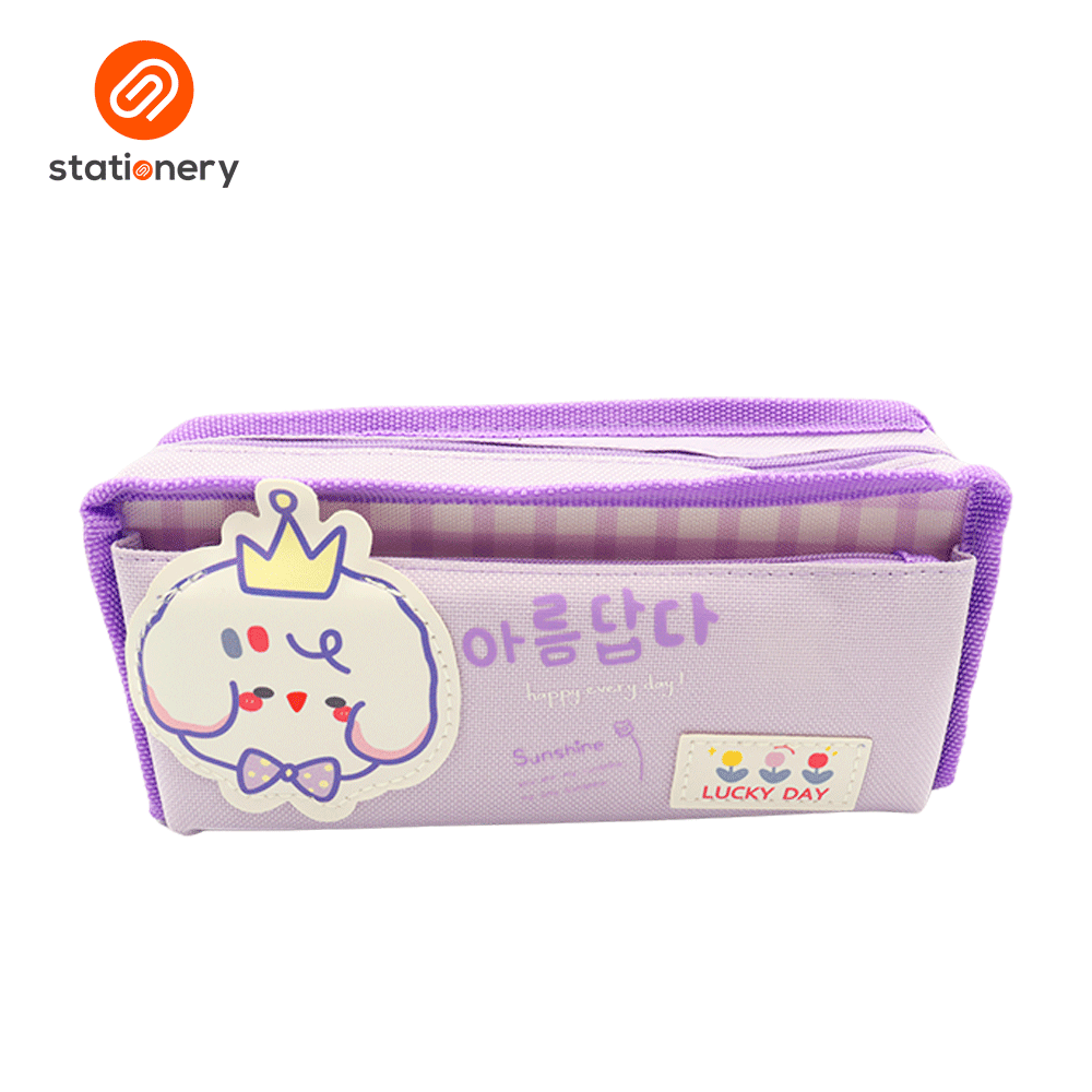 Fancy Double Zip Pencil Case - "Lucky Day"-zoom-2