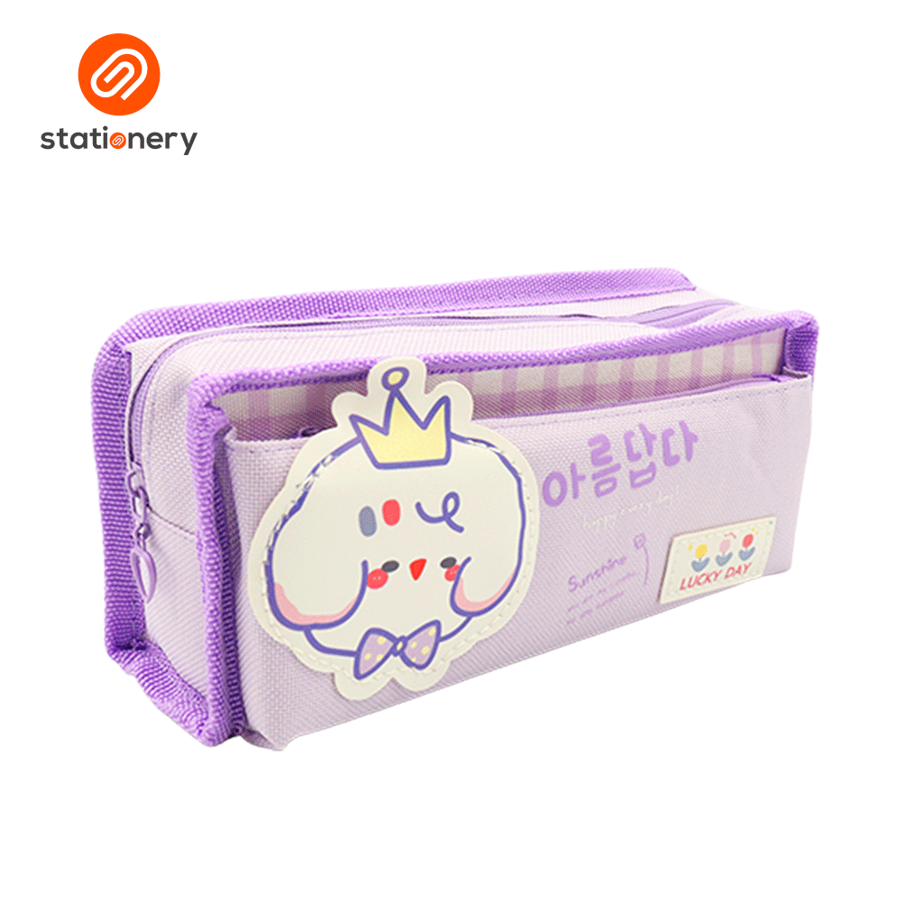 Fancy Double Zip Pencil Case - "Lucky Day"-zoom-3