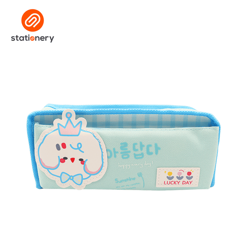 Fancy Double Zip Pencil Case - "Lucky Day"-zoom-
