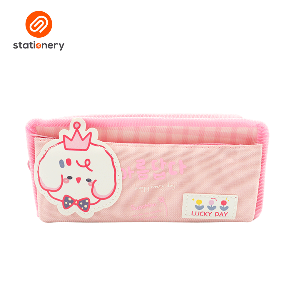 Fancy Double Zip Pencil Case - "Lucky Day"-6
