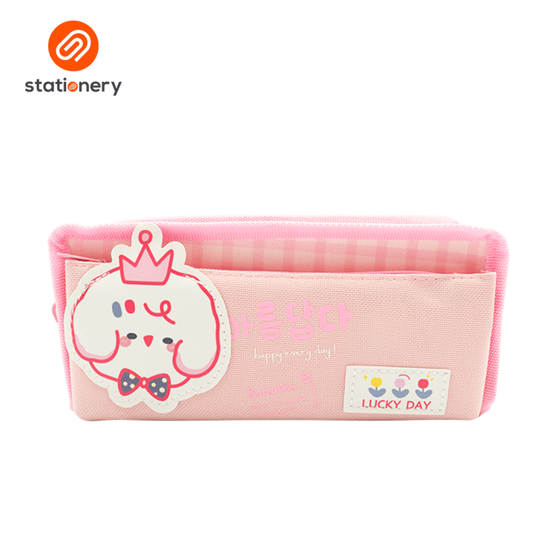 Fancy Double Zip Pencil Case - "Lucky Day"-zoom-