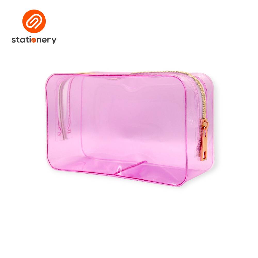 PVC Colored Pouch with Rose Gold Zipper - Main Image