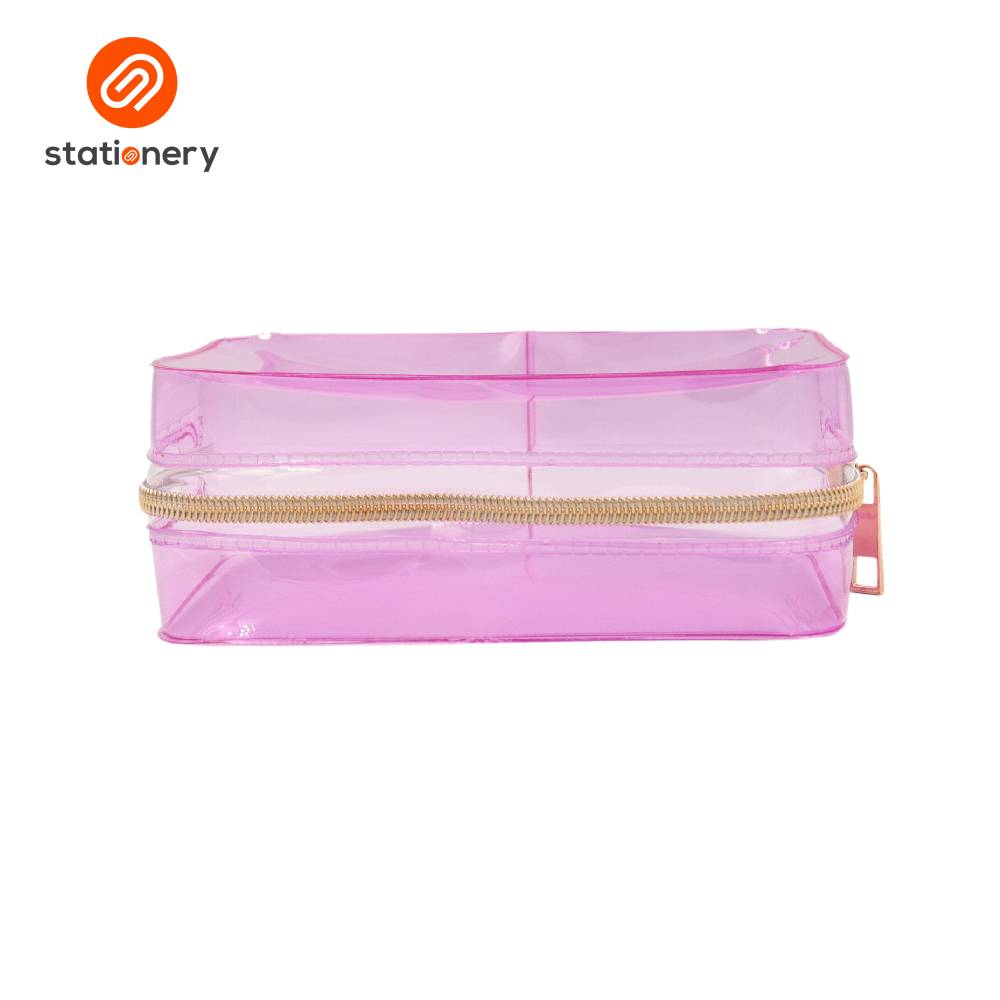 PVC Colored Pouch with Rose Gold Zipper-9
