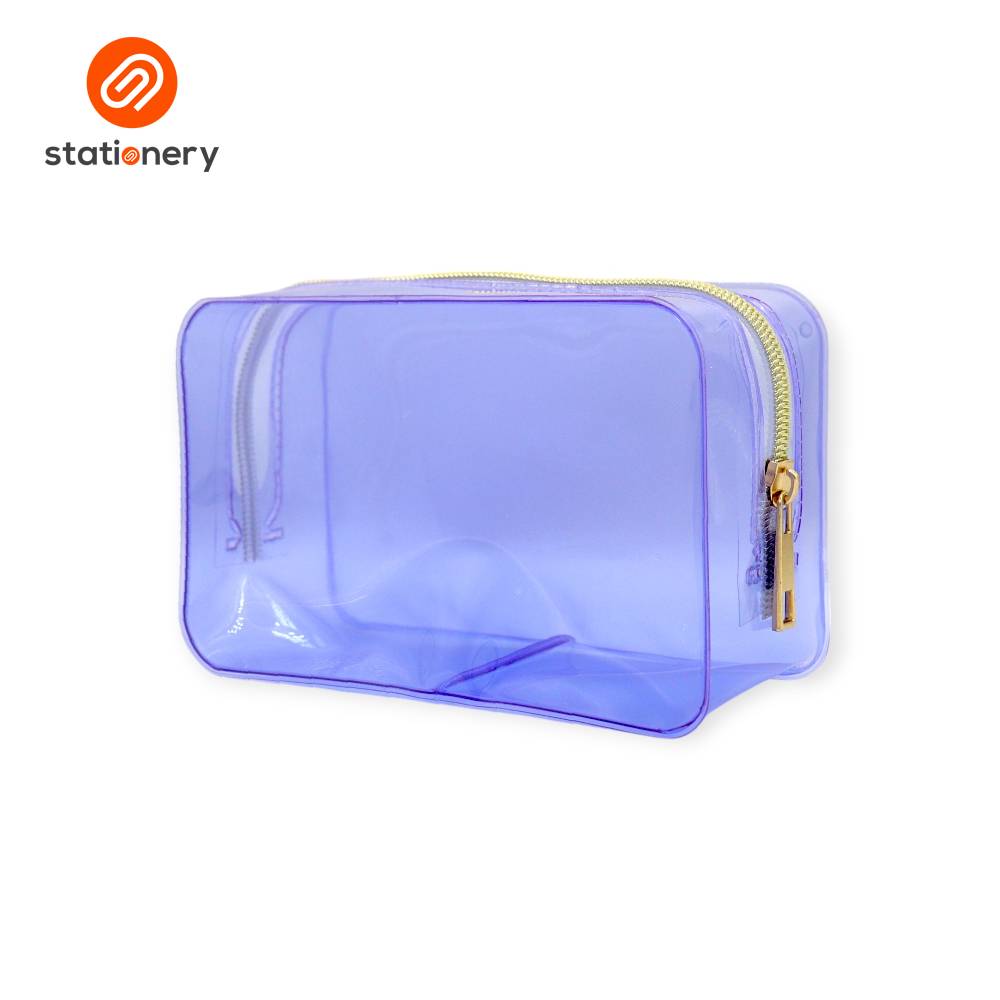 PVC Colored Pouch with Rose Gold Zipper
