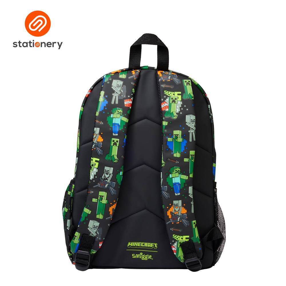 Smiggle Minecraft Classic Backpack - Black-zoom-2