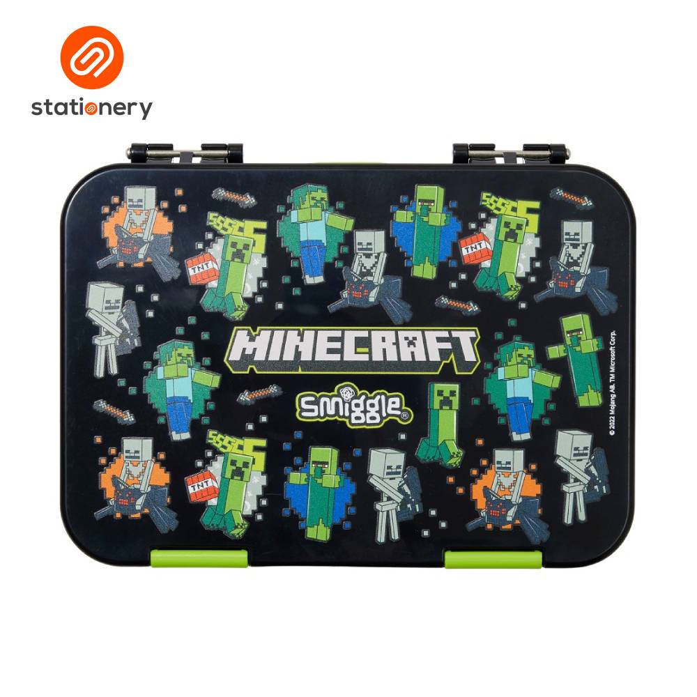 Smiggle Minecraft Medium See Me Bento Lunchbox - Black – SM Stationery