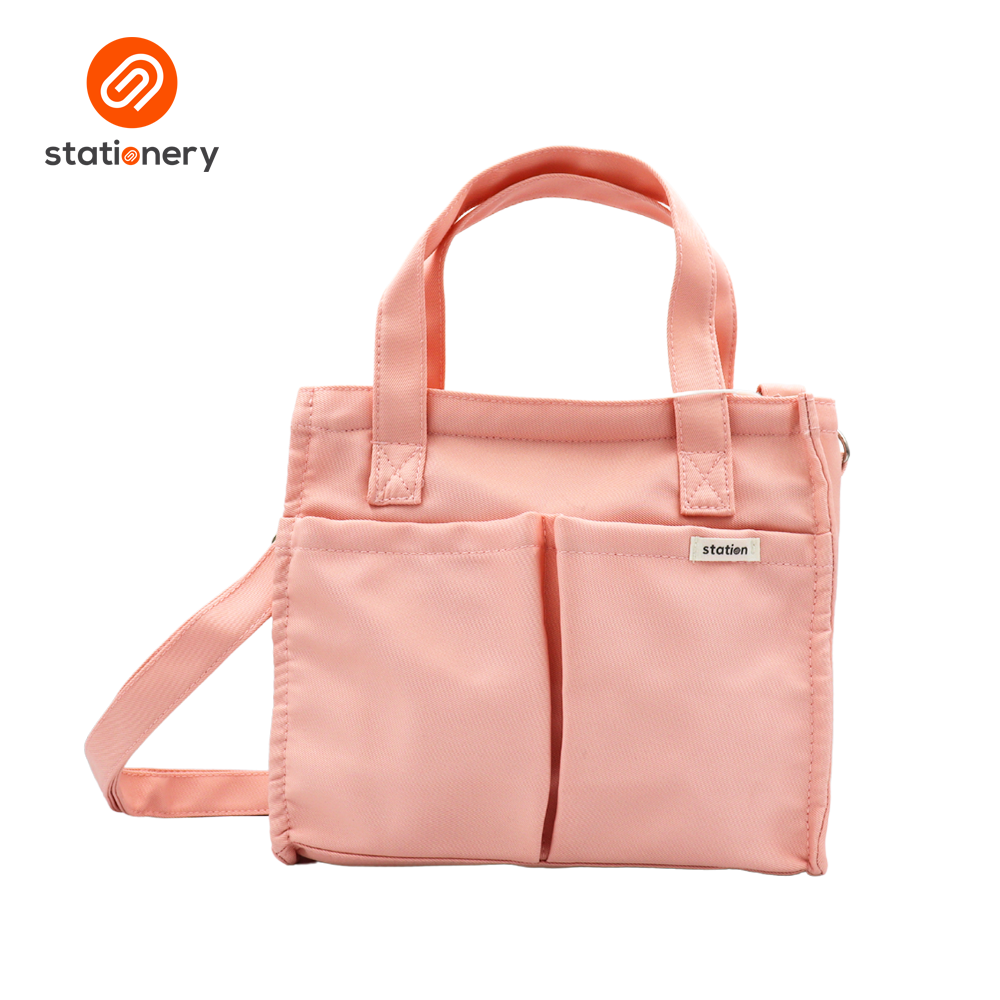 Small Tote Bag Two Front Pockets - 25.5x10x22cm
