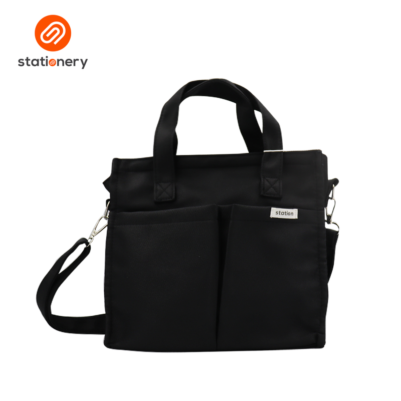 Small Tote Bag Two Front Pockets - 25.5x10x22cm-zoom-