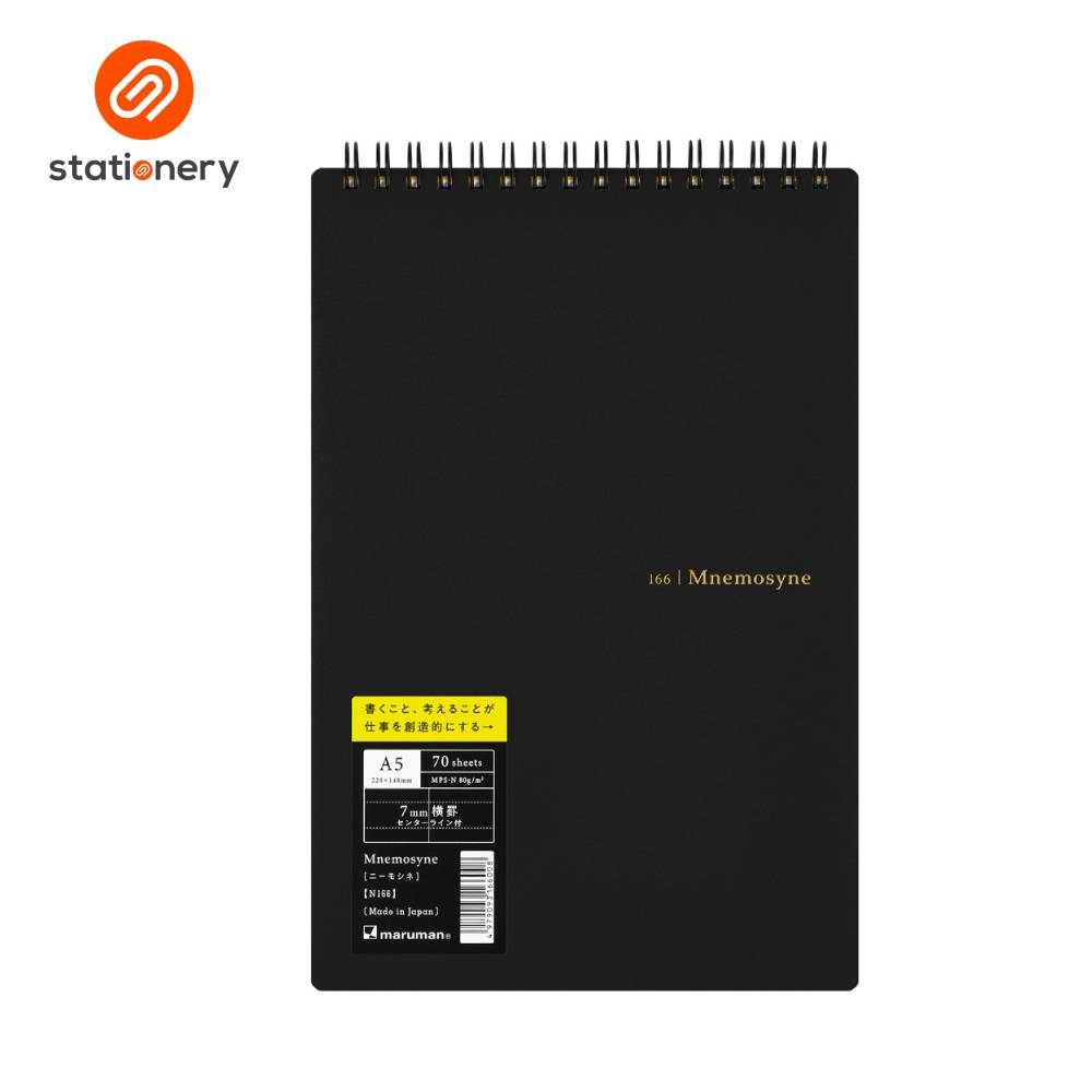 Maruman Mnemosyne N166 Top Spiral Ruled Memo Pad A5 - 70 Sheets-zoom-3