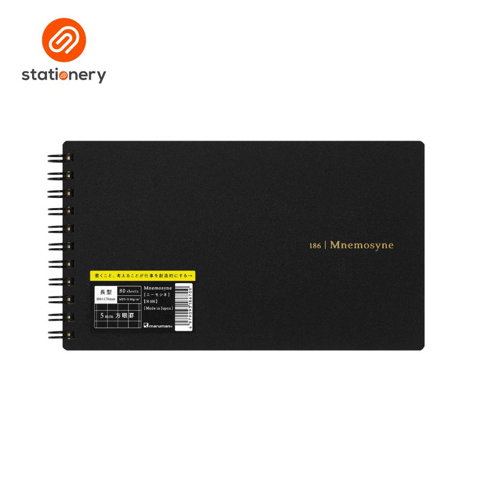 Maruman Mnemosyne N186 Side Spiral Horizontal Pad 100x184mm - 80 Sheets-zoom-3