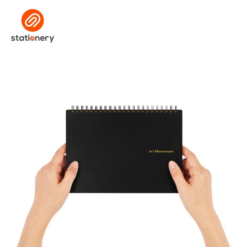 Maruman Mnemosyne N182A Top Spiral Horizontal Grid Notebook A5 - 70 Sheets-zoom-