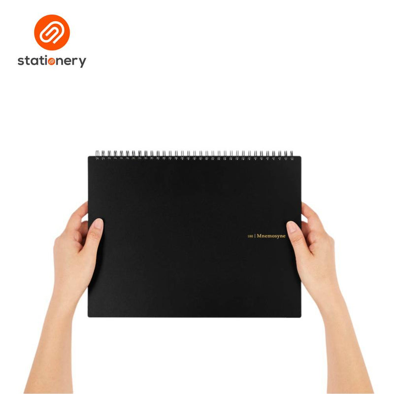 Maruman Mnemosyne N181A Top Spiral Horizontal Blank Notebook A4 - 70 Sheets-zoom-