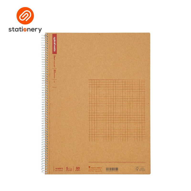 Maruman Spiral Notebook Basic Grid A4 - 80 Sheets-zoom-