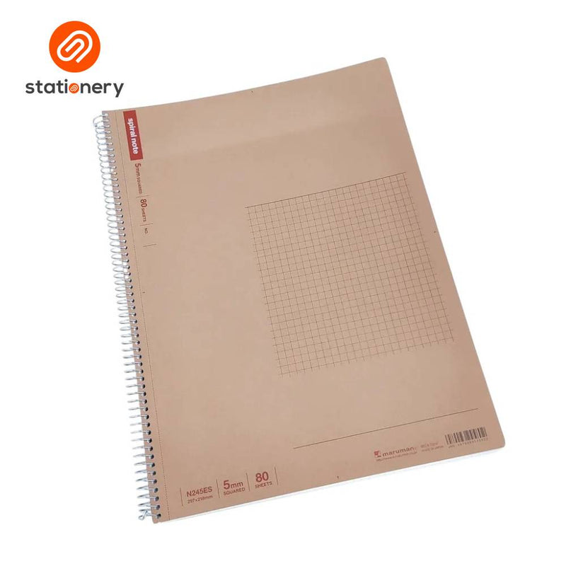 Maruman Spiral Notebook Basic Grid A4 - 80 Sheets-zoom-