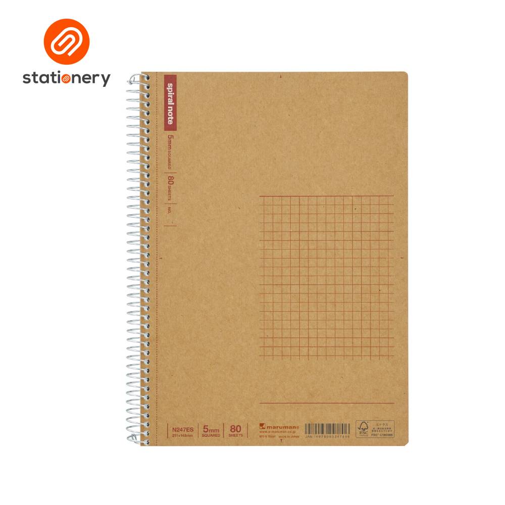 Maruman Spiral Notebook Basic Grid A5 - 80 Sheets