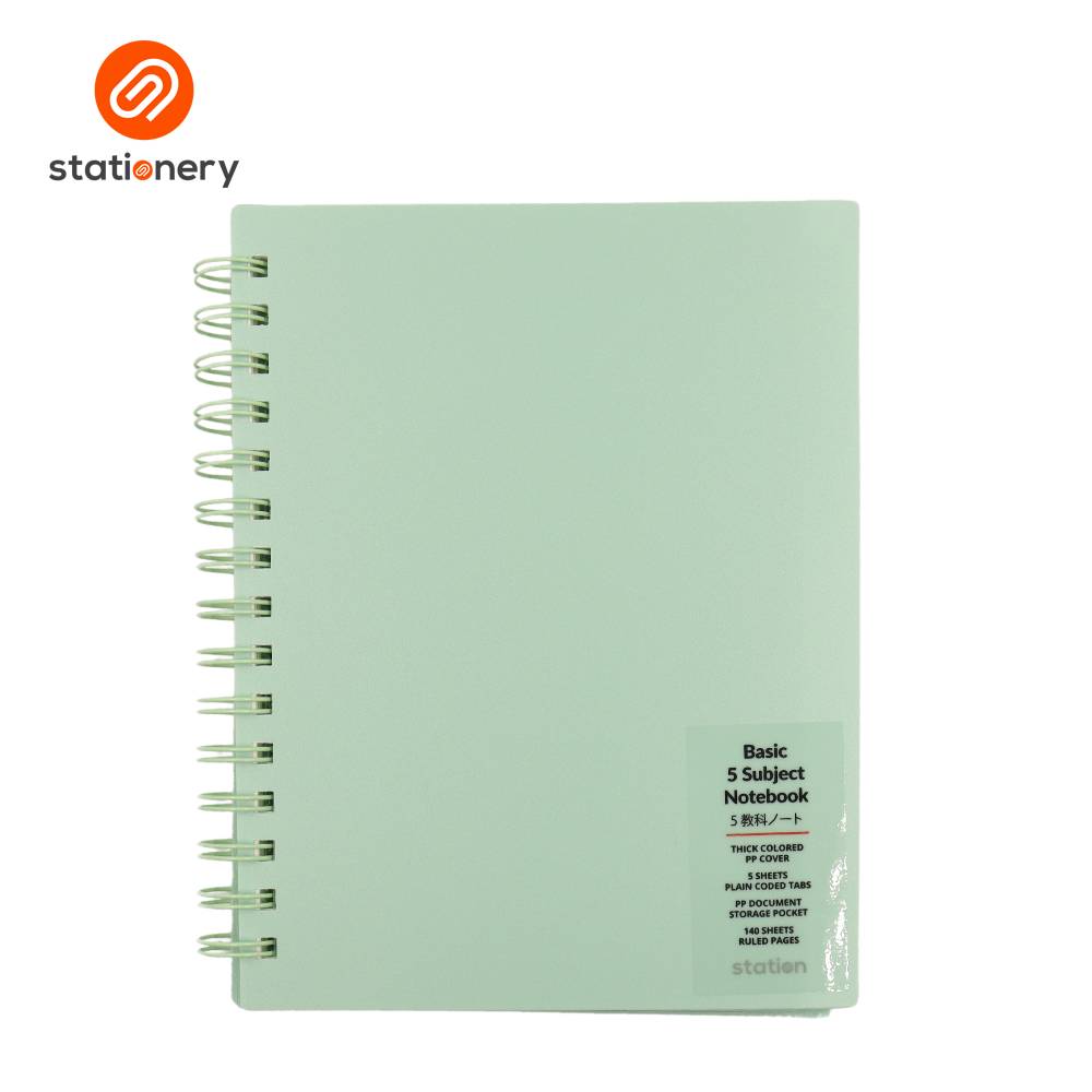 Basic 5 Subject Notebook PP with Pouch - Pastel Color-5