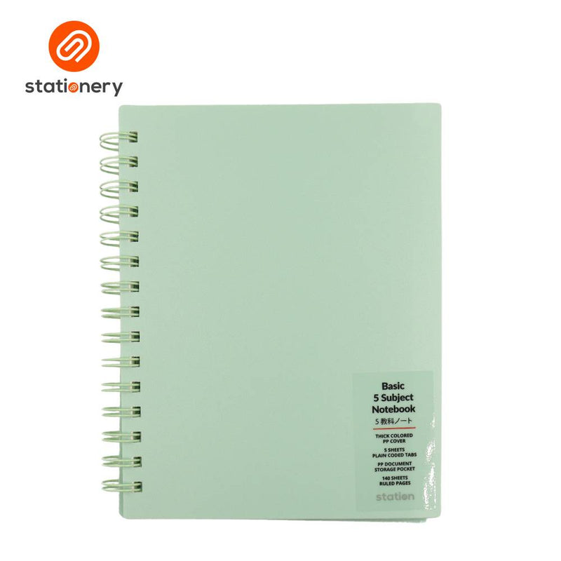 Basic 5 Subject Notebook PP with Pouch - Pastel Color-zoom-