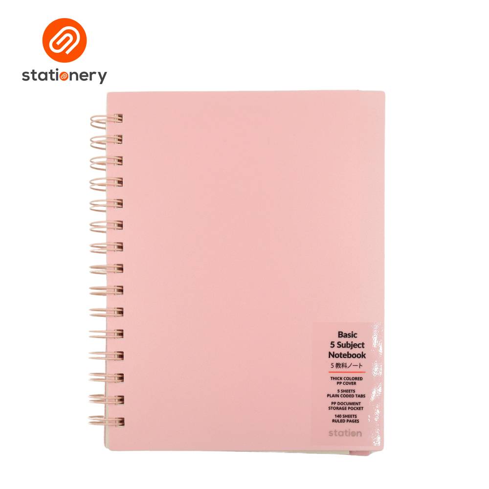 Basic 5 Subject Notebook PP with Pouch - Pastel Color-1