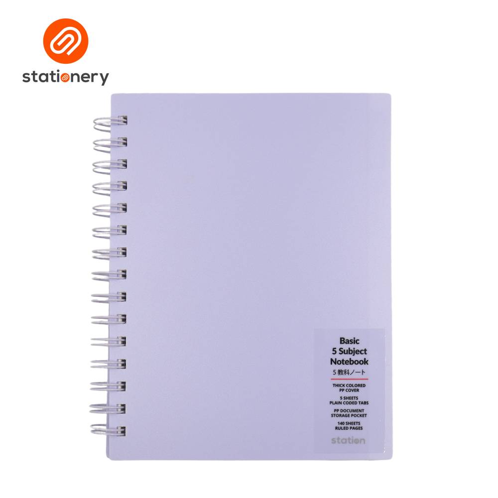 Basic 5 Subject Notebook PP with Pouch - Pastel Color-zoom-3